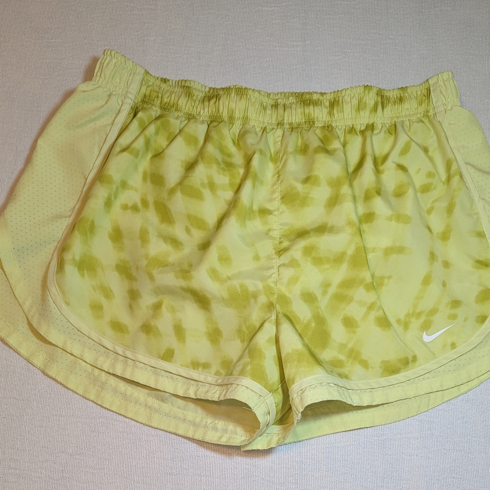 Nike Women's Yellow Tie-Dye Athletic Shorts